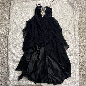 Night Moves Prom Collection Elegant Black High Low Dress